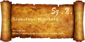 Szekulesz Nikolett névjegykártya