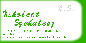nikolett szekulesz business card